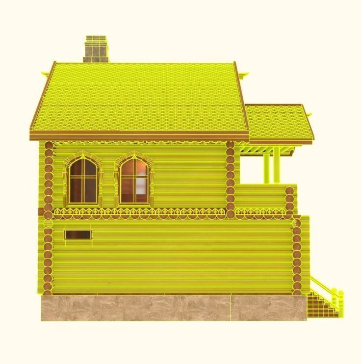 Log Wooden House 3D model_15
