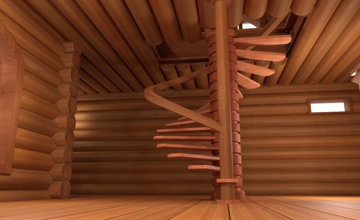 Log Wooden House 3D model_5