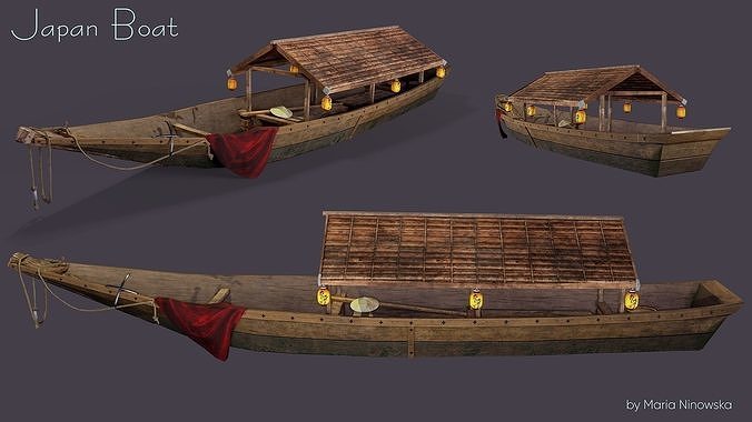 Japan Boat Low-poly 3D model
