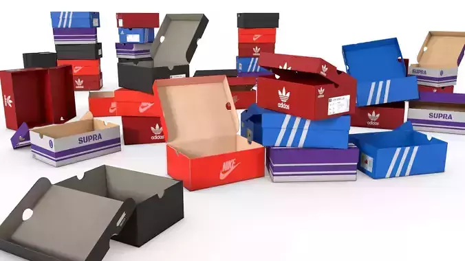 Shoe Storage Box Set Low-poly 3D model