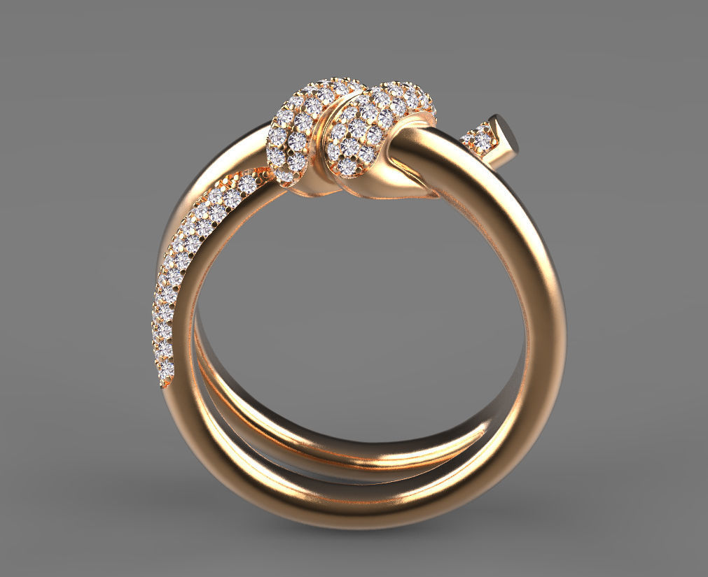 ring knot 3D print model_4