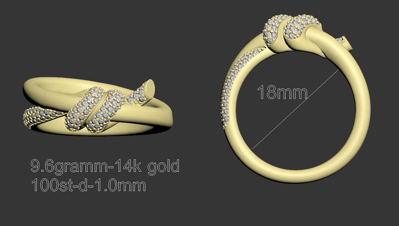 ring knot 3D print model_17