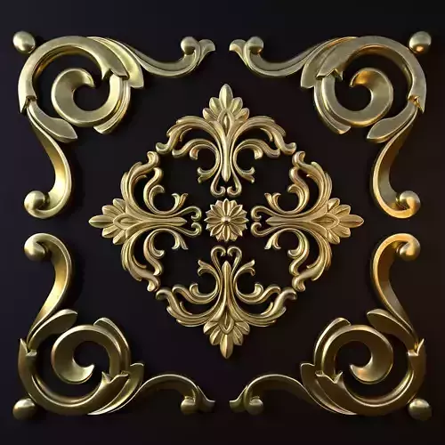 Ornament Gold 02 3D model