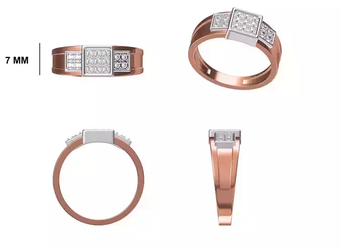 Mens Ring STL OBJ FBX JCD Details