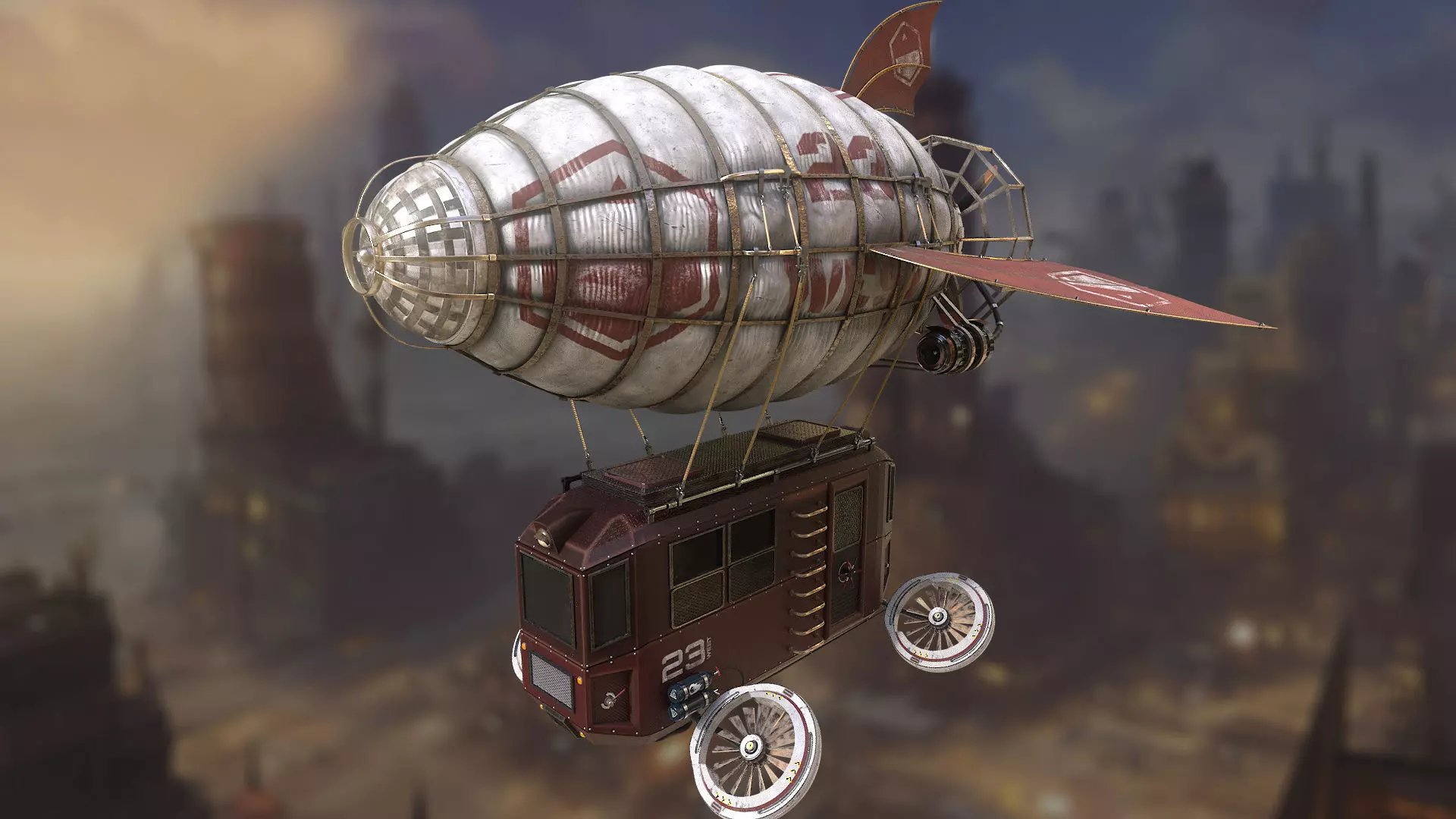 Steampunk Ariship 3D model