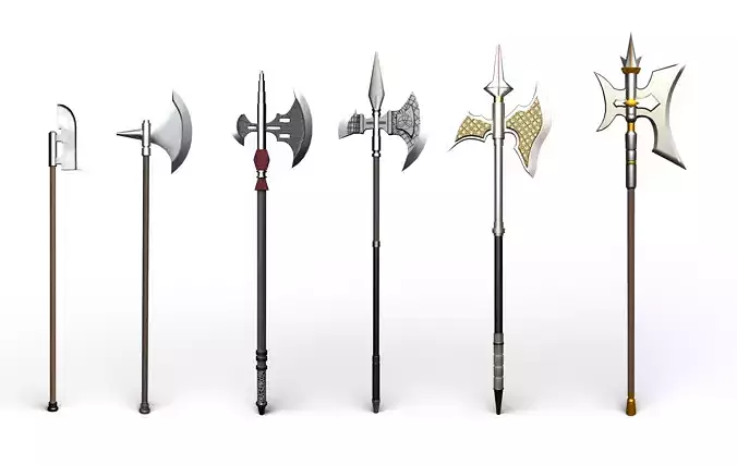 Halberd low poly 3d model