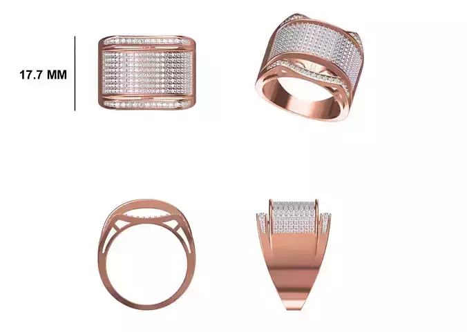 Mens Ring STL OBJ FBX JCD Details