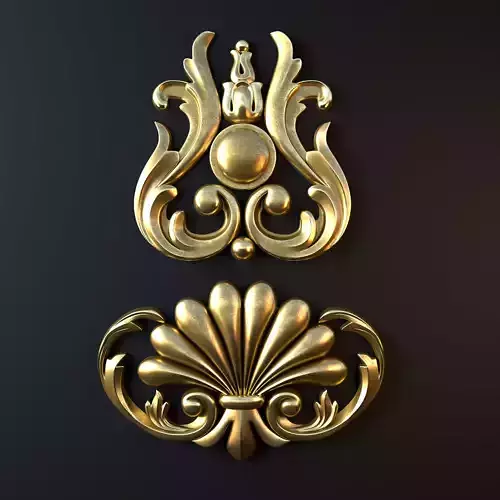 Ornament gold 03 3D model
