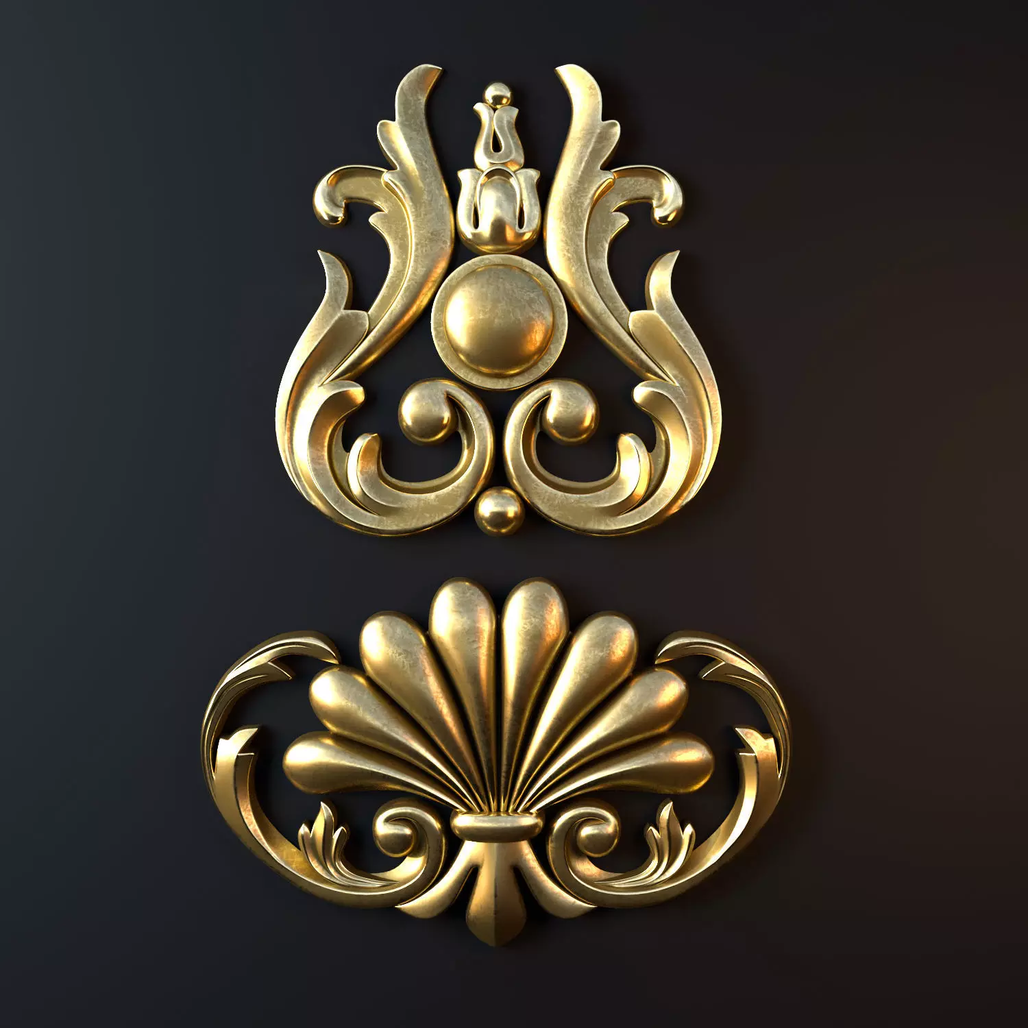 Ornament gold 03 3D model