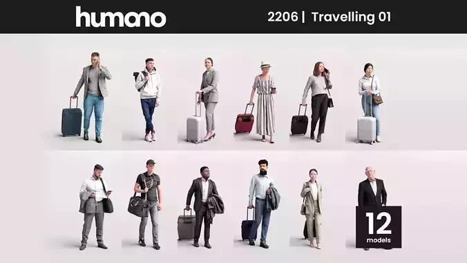 Humano 12- Collection 2206 - TRANSPORTATION 01 - 12 x 3D models  3D model
