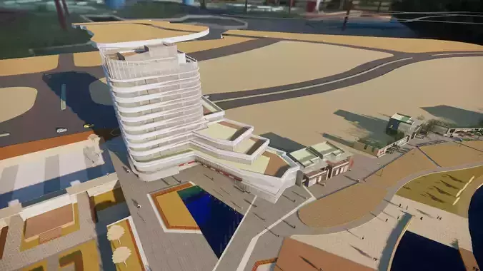 MULTI-STEP BACK DESIGN- The office building  3D model