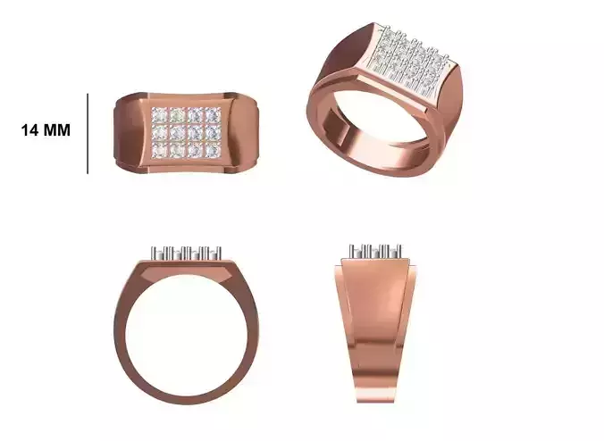 Mens Ring STL OBJ FBX JCD Details