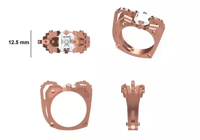 Mens Ring STL OBJ FBX JCD Details