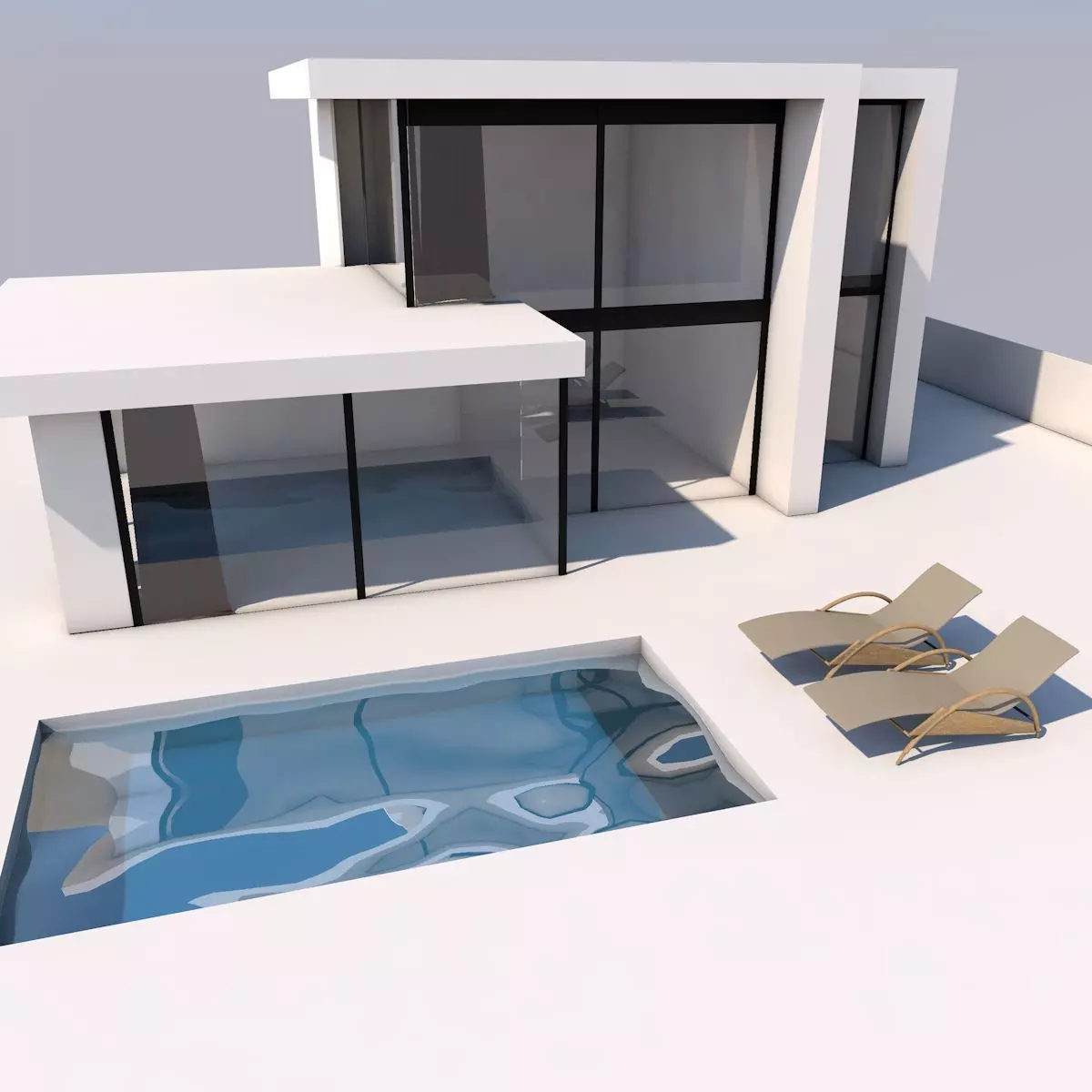 Modern House Free 3D model_0