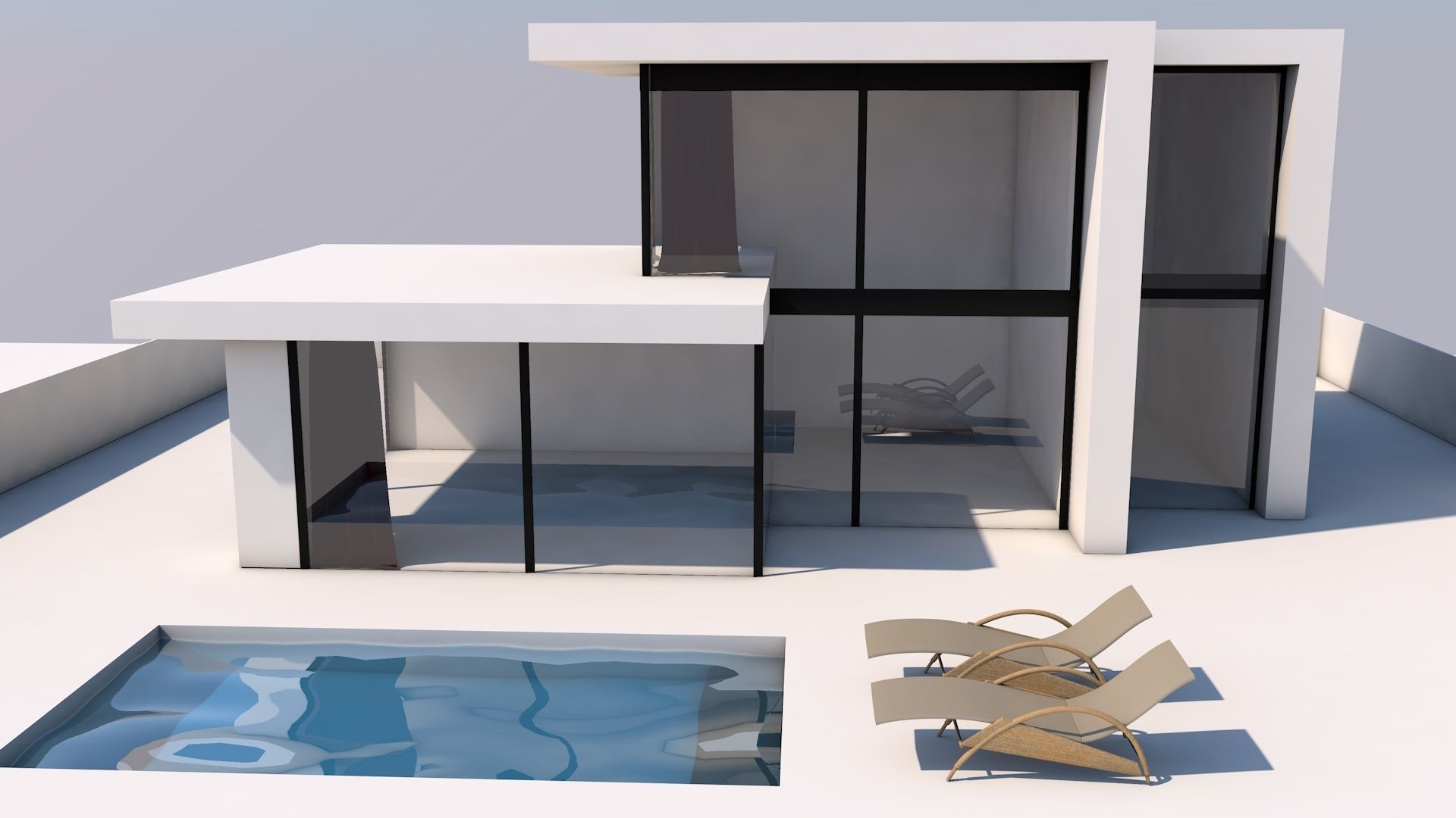Modern House Free 3D model_1