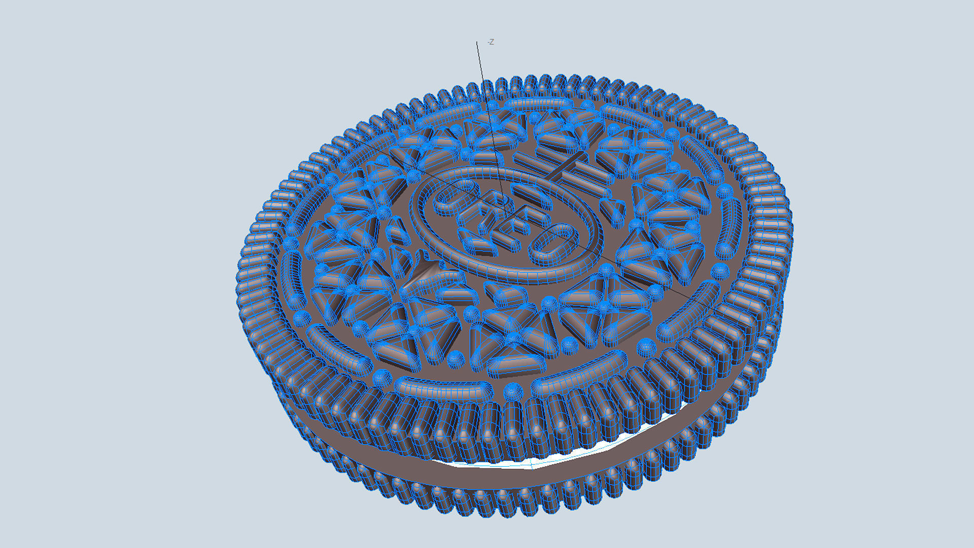 Dark chocolate biscuit 3D model_3