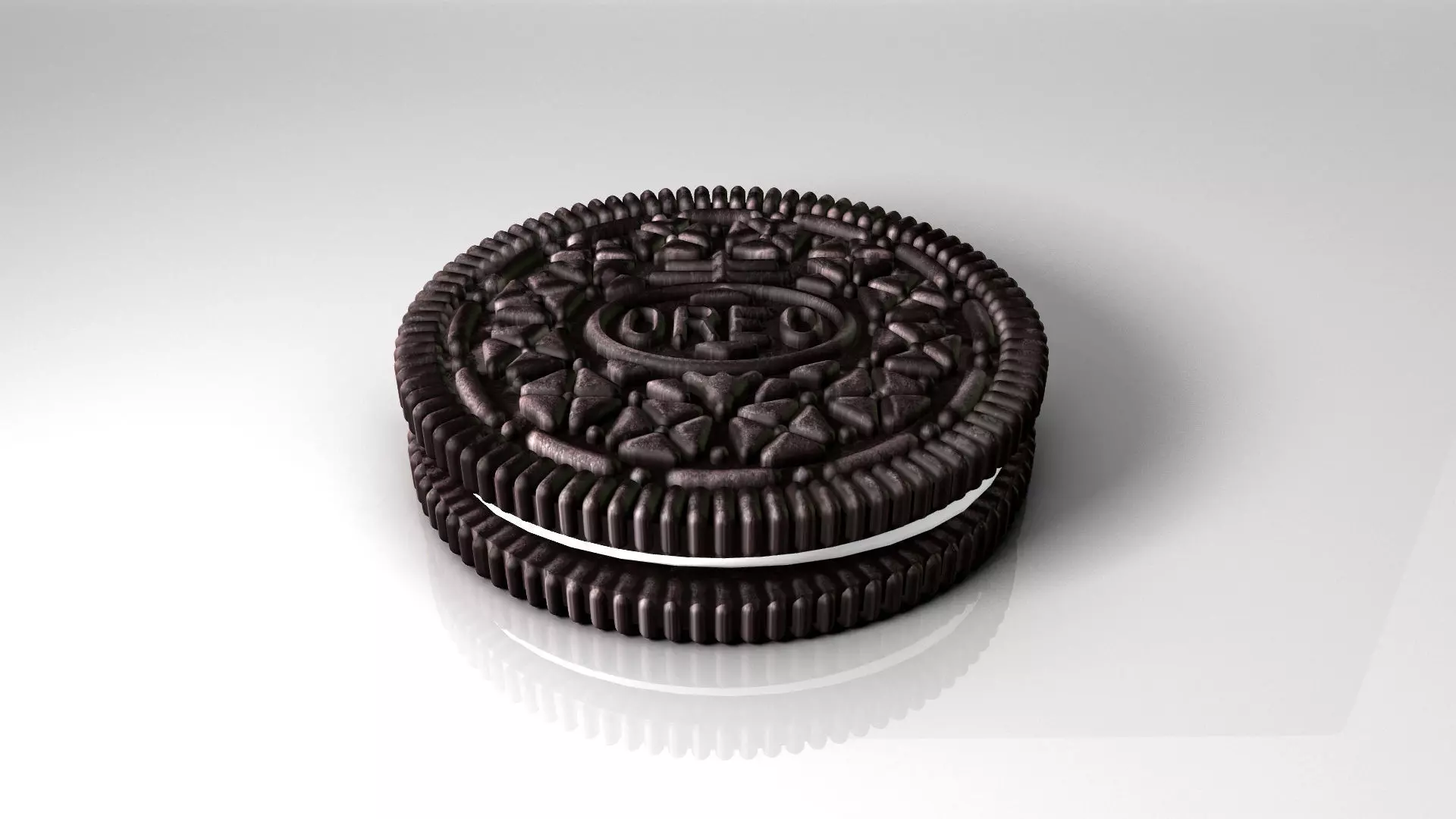 Dark chocolate biscuit 3D model_0