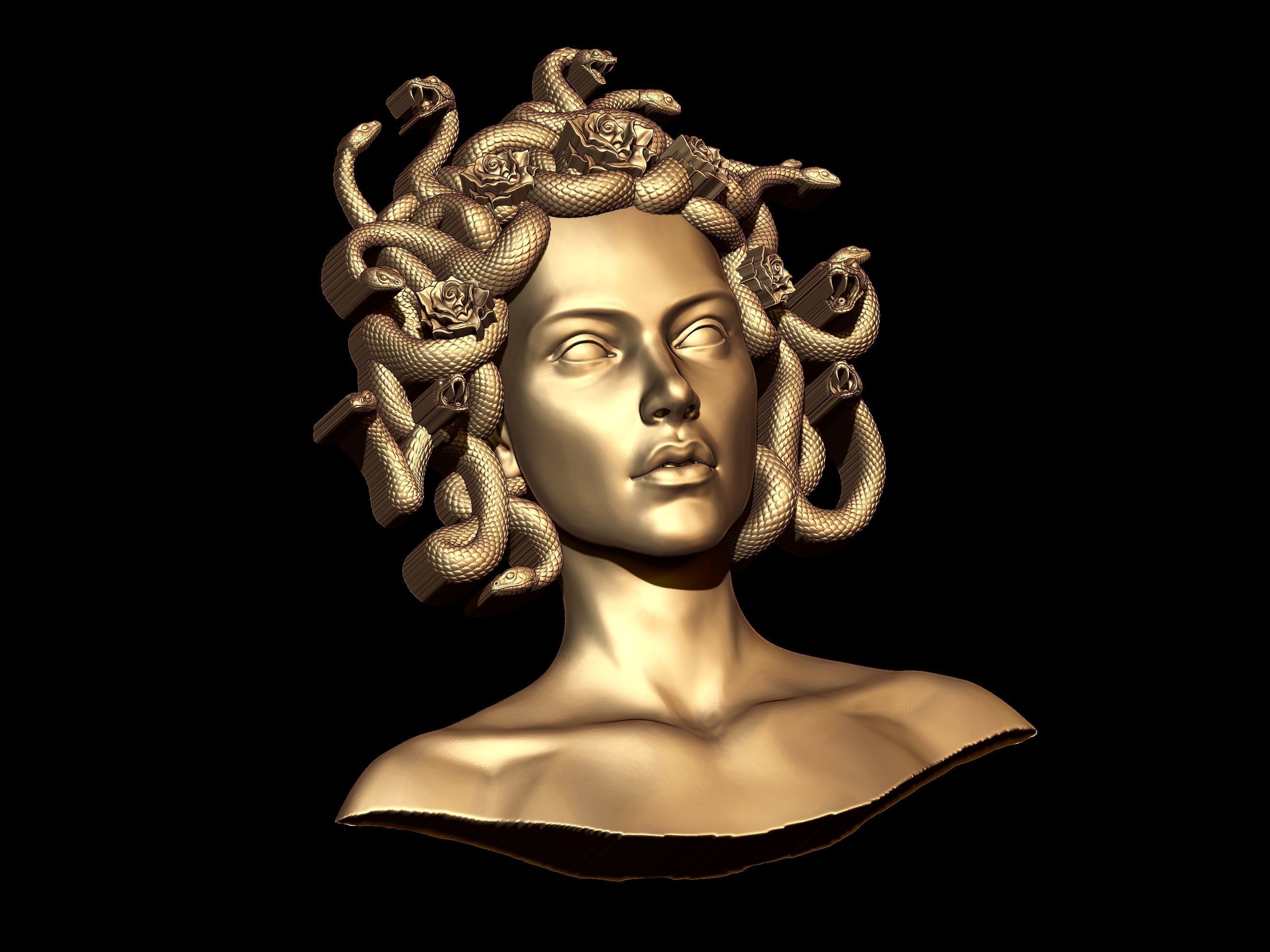Medusa Gorgon statue 3D print model_2