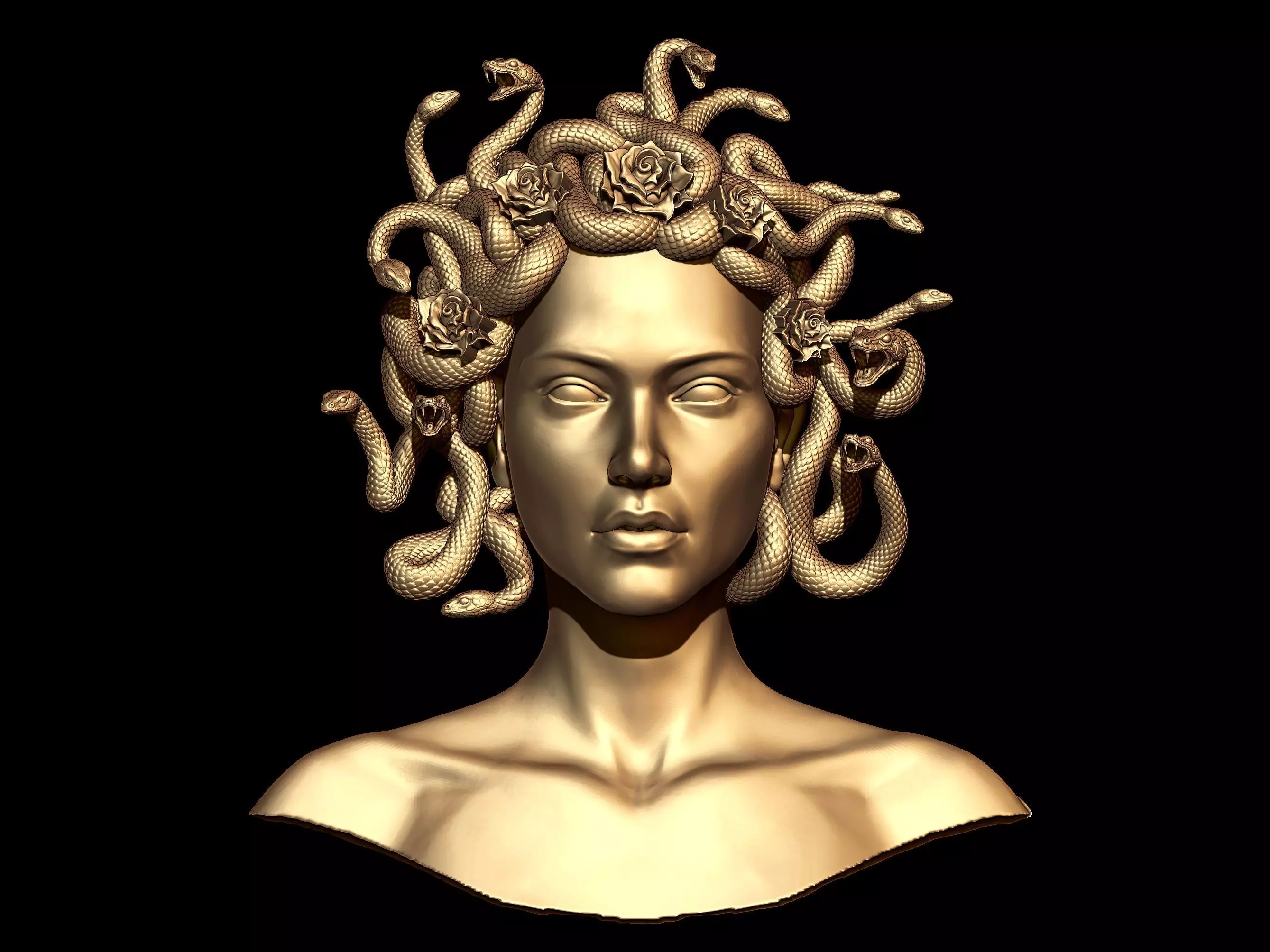 Medusa Gorgon statue 3D print model_0