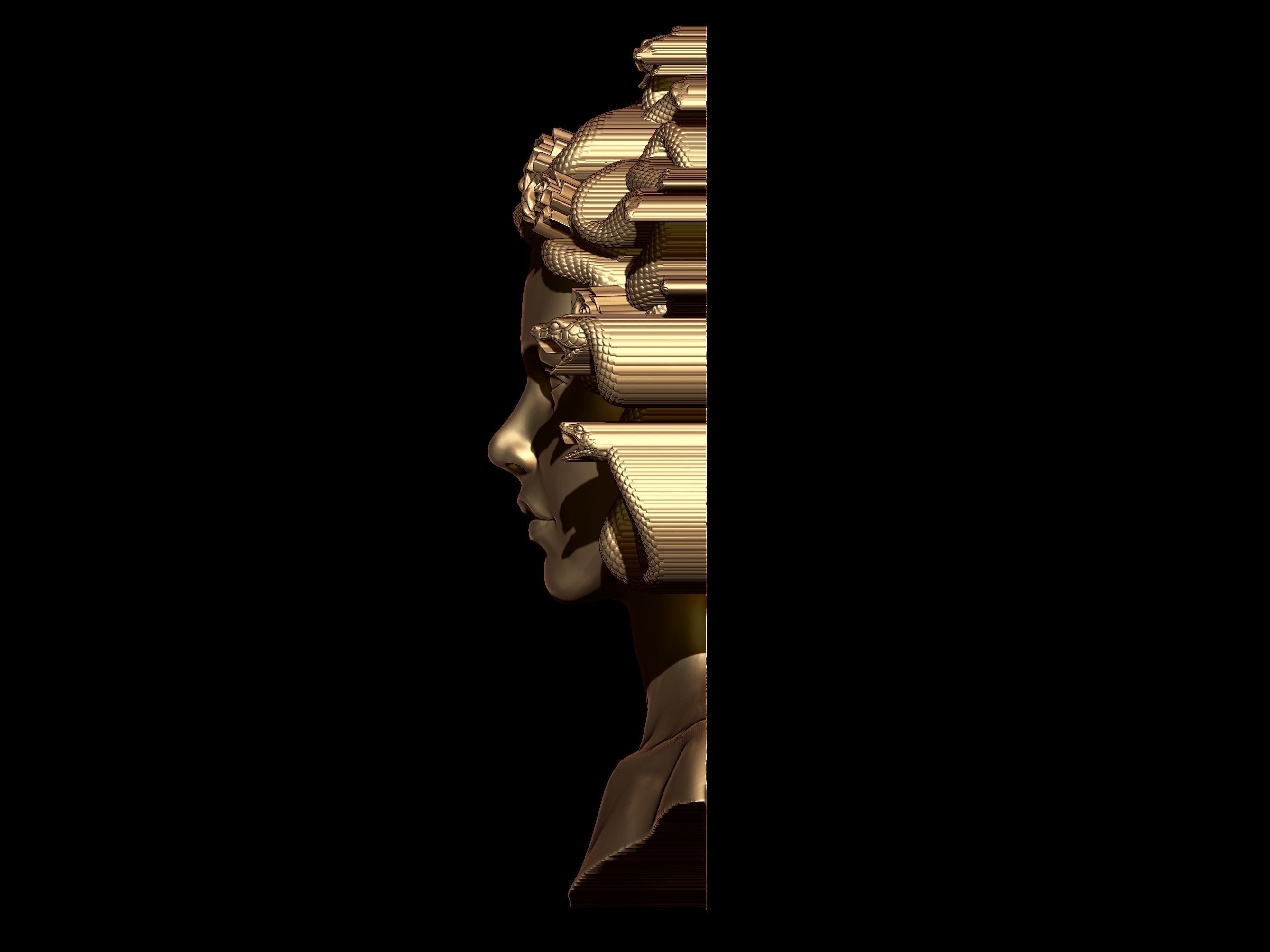 Medusa Gorgon statue 3D print model_1