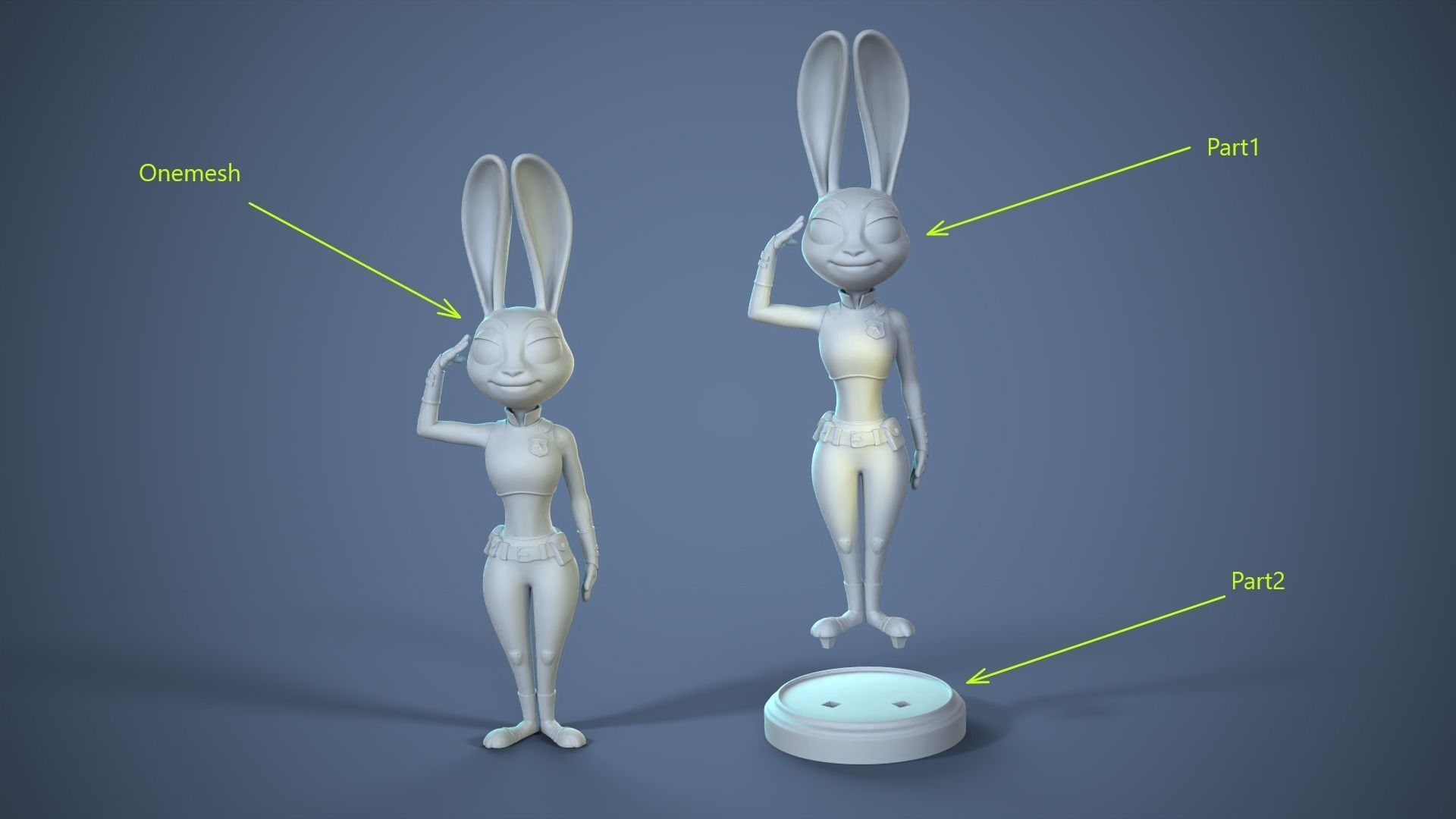 Judy Hopps - bunny police officer 3D print model_11