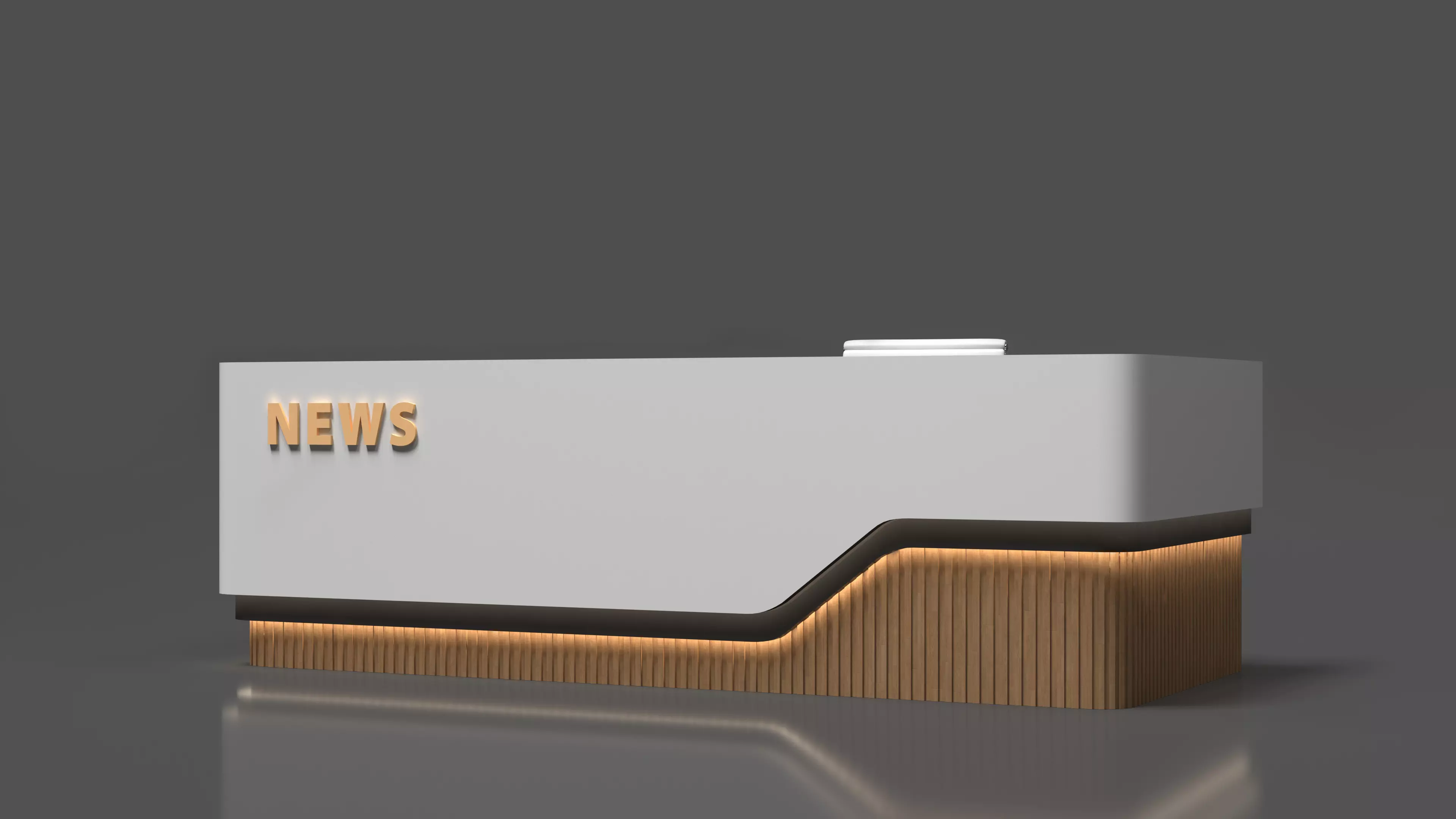 News studio Desk Low-poly 3D model