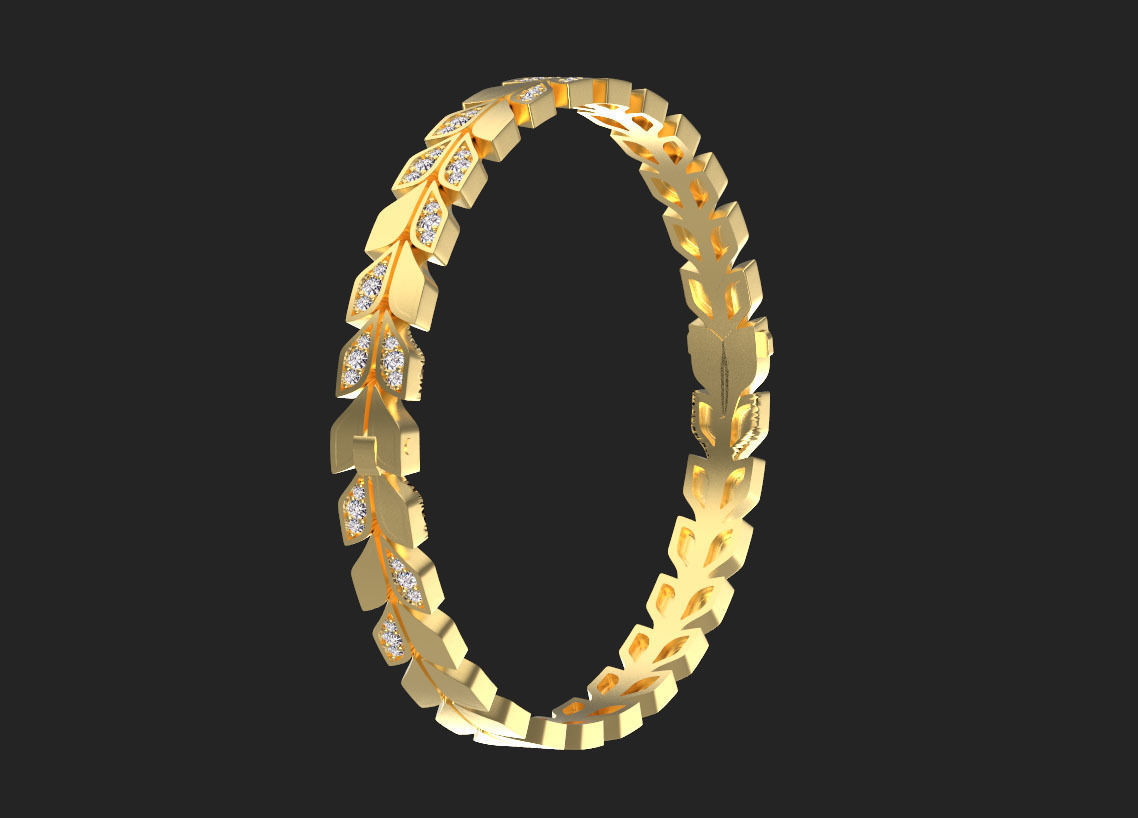 bracelet leaves 3D print model_13
