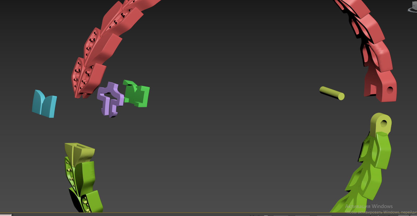 bracelet leaves 3D print model_16