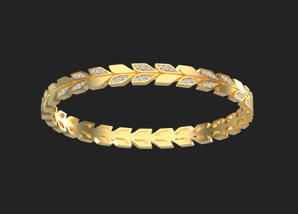 bracelet leaves 3D print model_44