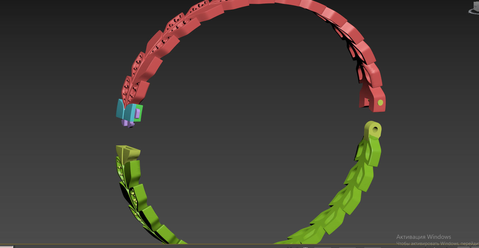 bracelet leaves 3D print model_27