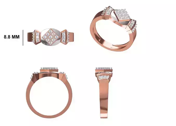 Mens Ring STL OBJ FBX JCD Details