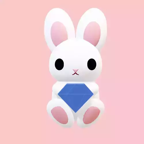cute bunny character  3D model