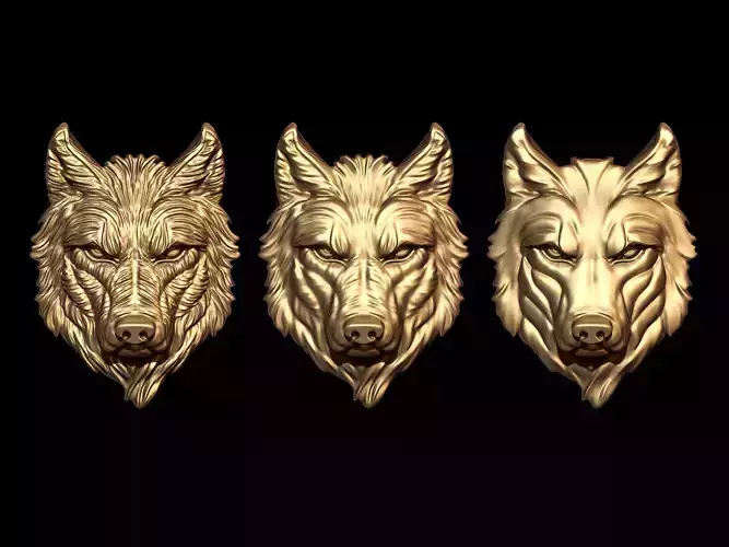 3 wolf heads 
