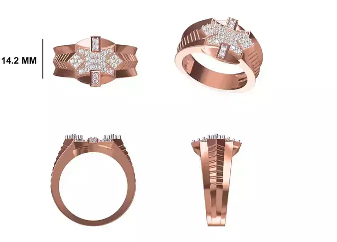 Mens Ring STL OBJ FBX JCD Details