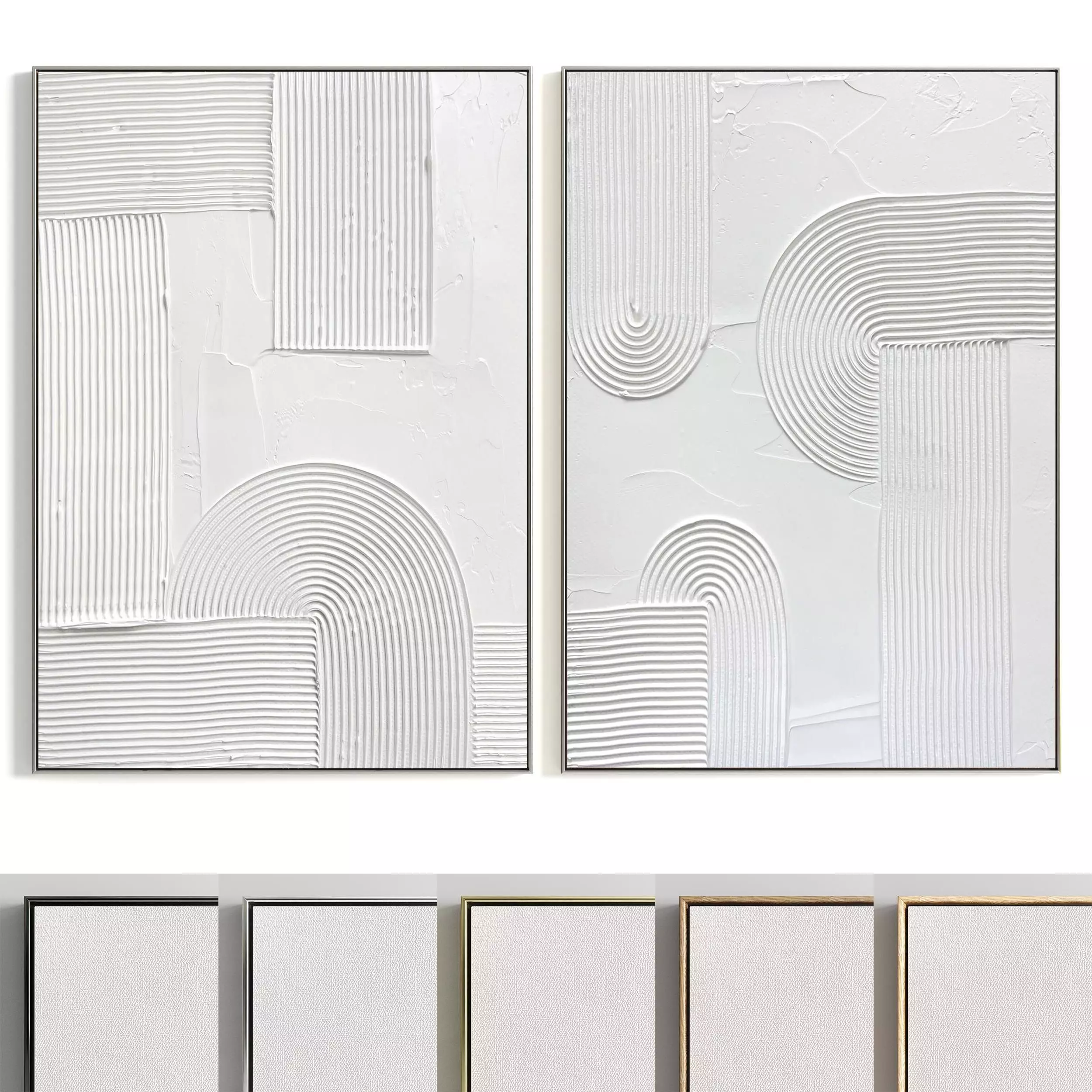 Plaster Two Photo Frame 268 Low-poly 3D model_0