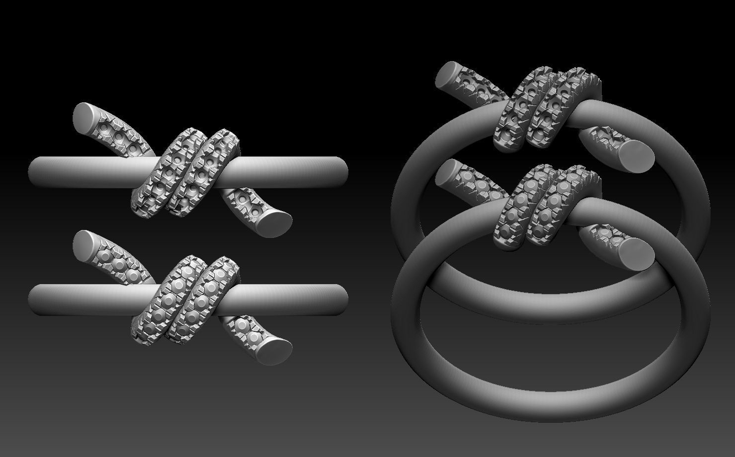 ring knot 3D print model_39