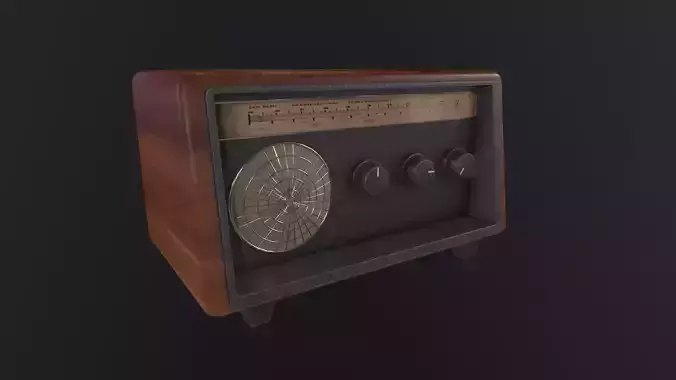 Retro Radio 3D Model Low-poly 3D model