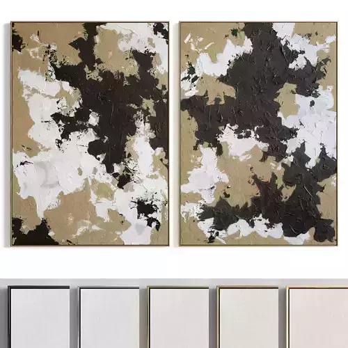 Plaster Two Photo Frame 271 Low-poly 3D model