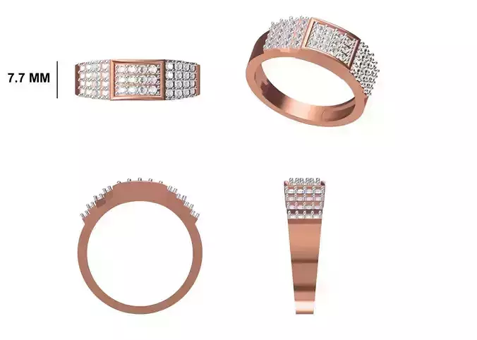 Mens Ring STL OBJ FBX JCD Details
