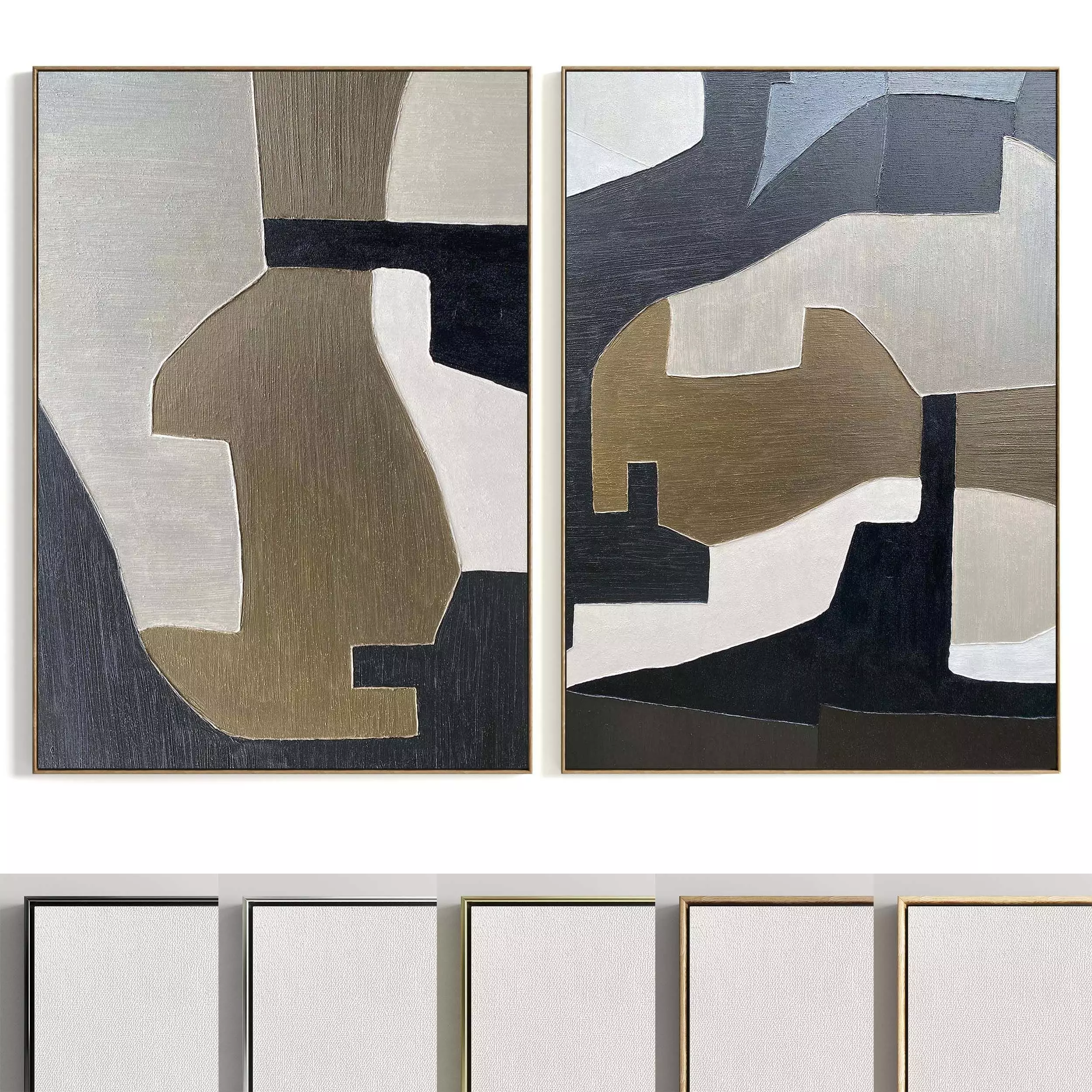 Plaster Two Photo Frame 278 Low-poly 3D model_0