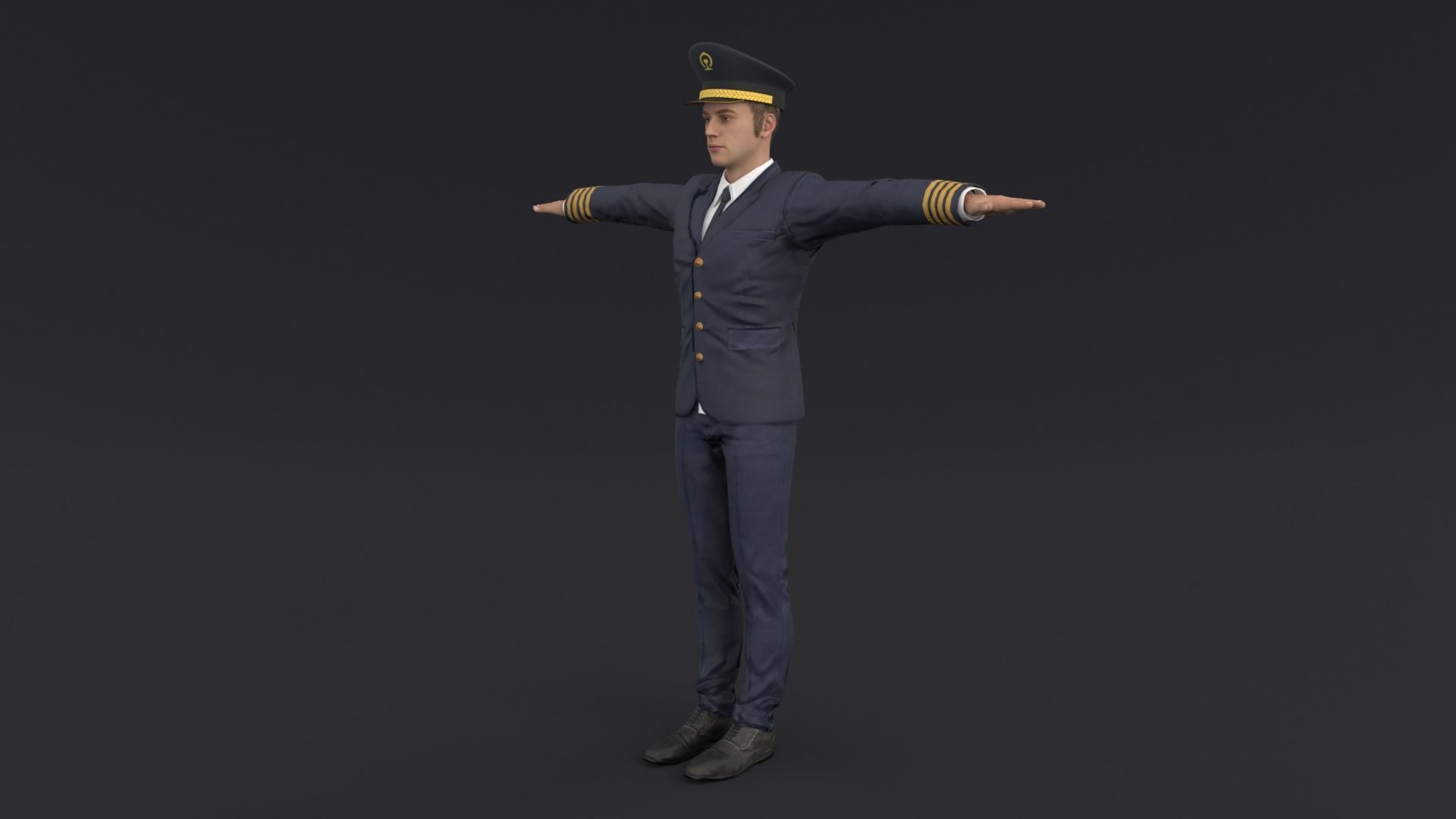 Pilot Rigged 3D model Low-poly 3D model_2