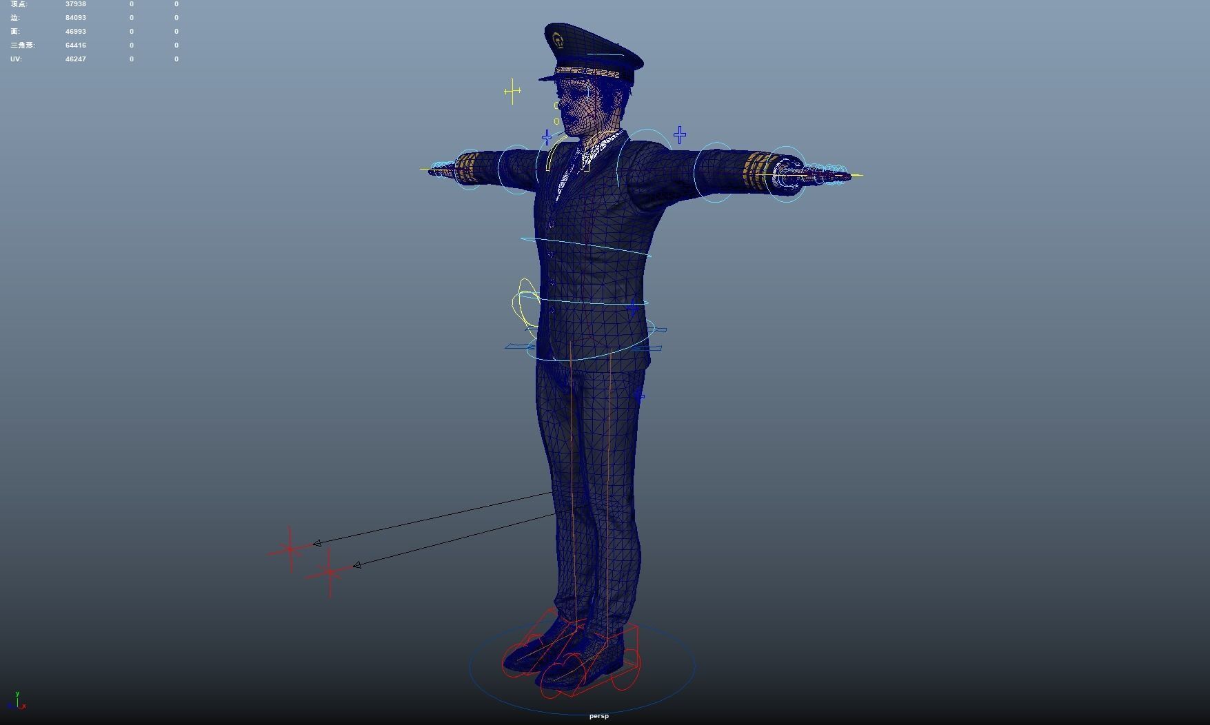 Pilot Rigged 3D model Low-poly 3D model_9