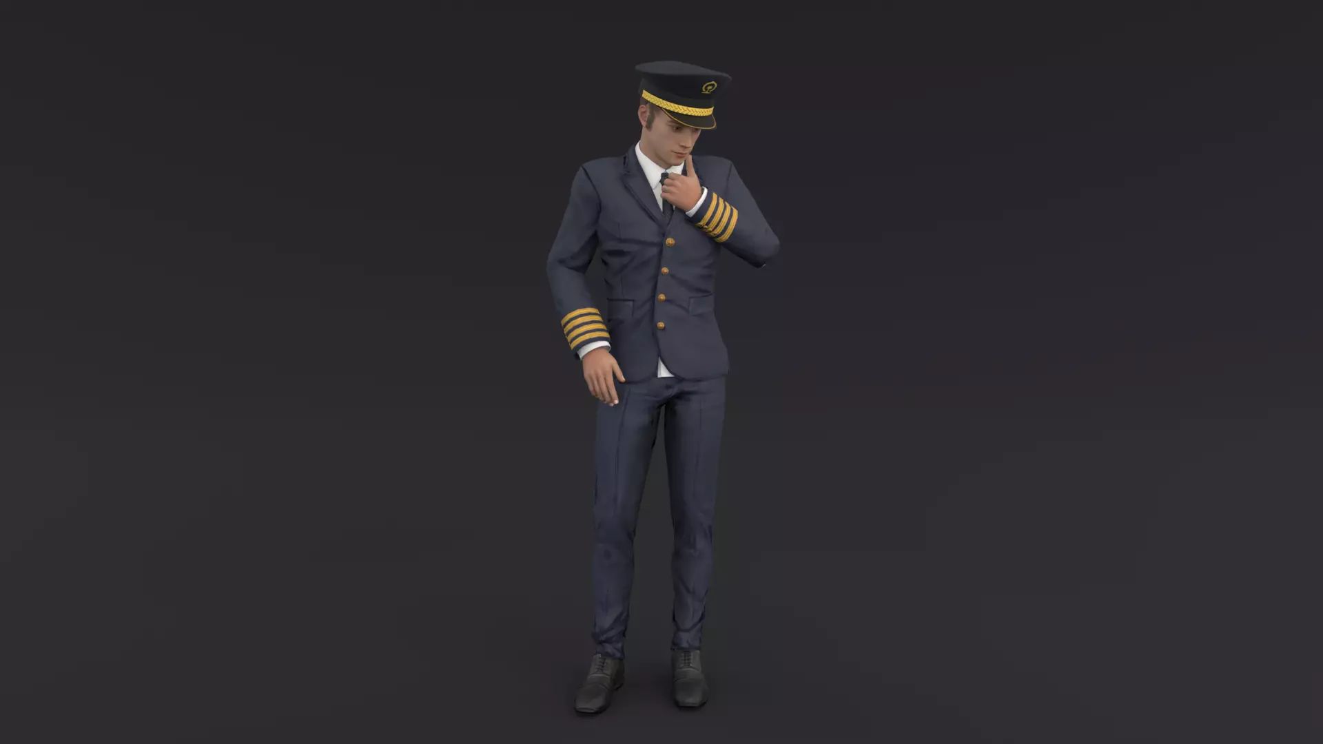 Pilot Rigged 3D model Low-poly 3D model_0