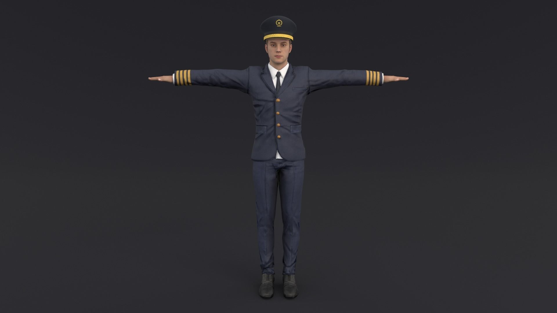 Pilot Rigged 3D model Low-poly 3D model_1