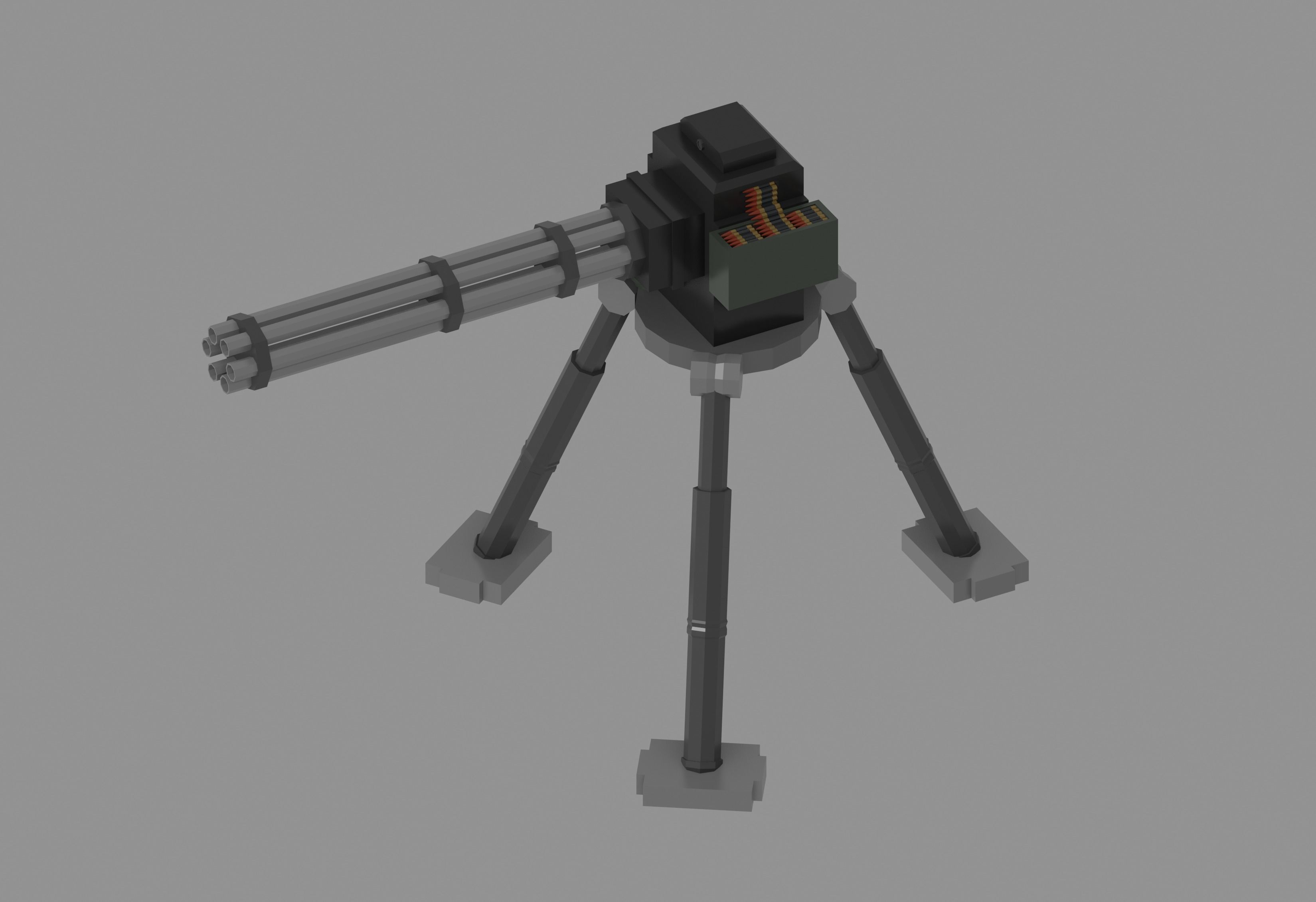 Sentry Gun Low-poly 3D model_2