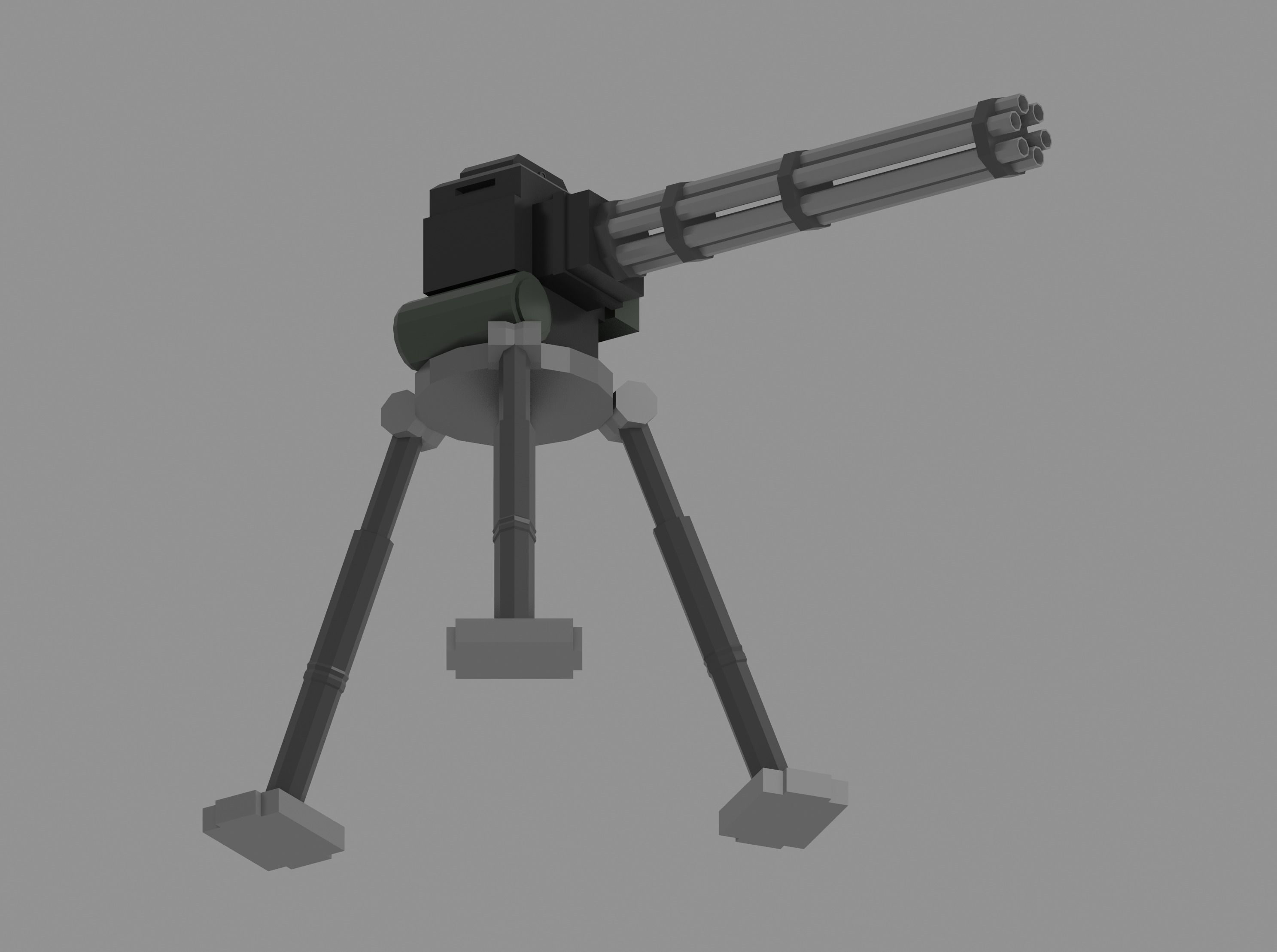 Sentry Gun Low-poly 3D model_8
