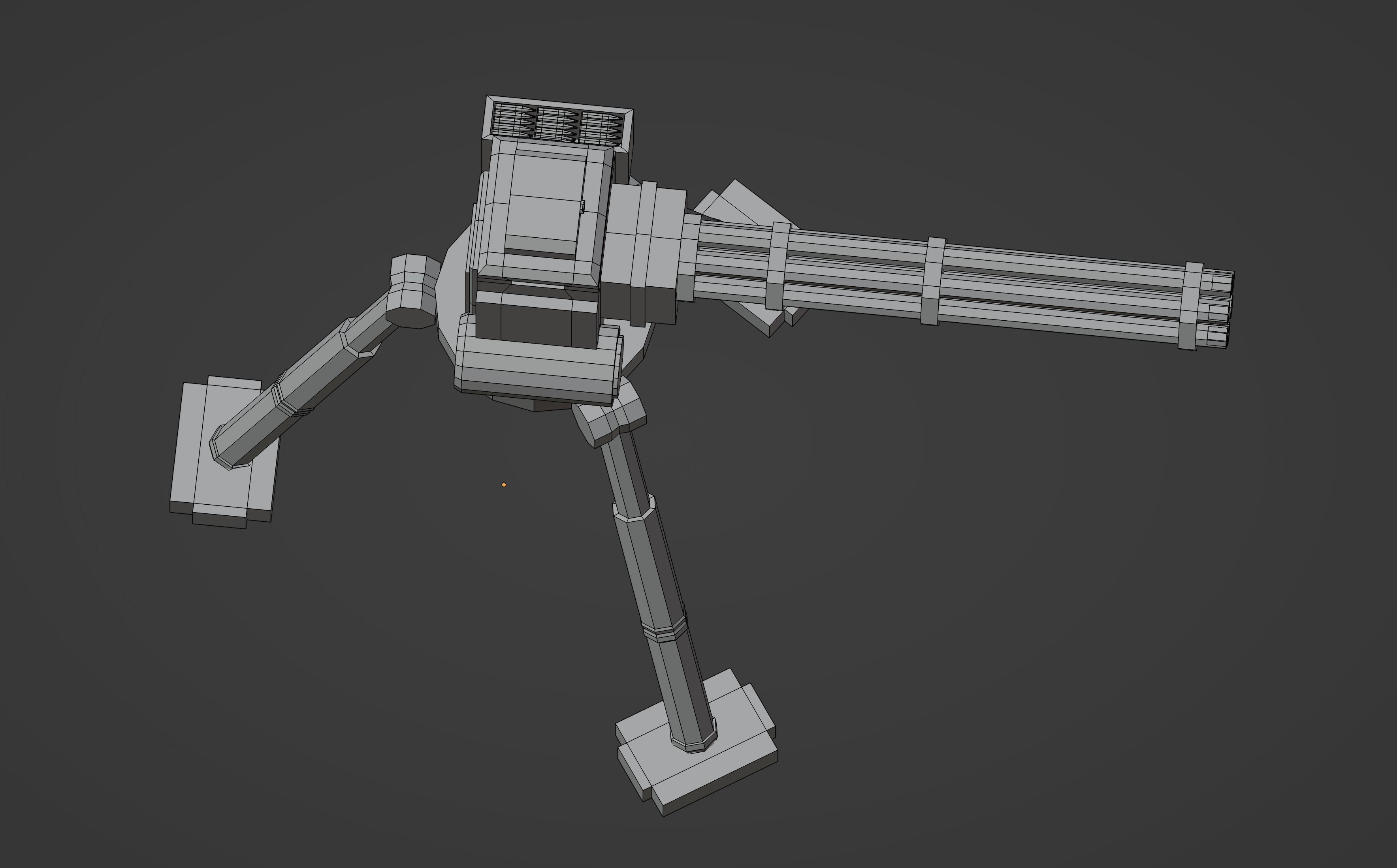 Sentry Gun Low-poly 3D model_22
