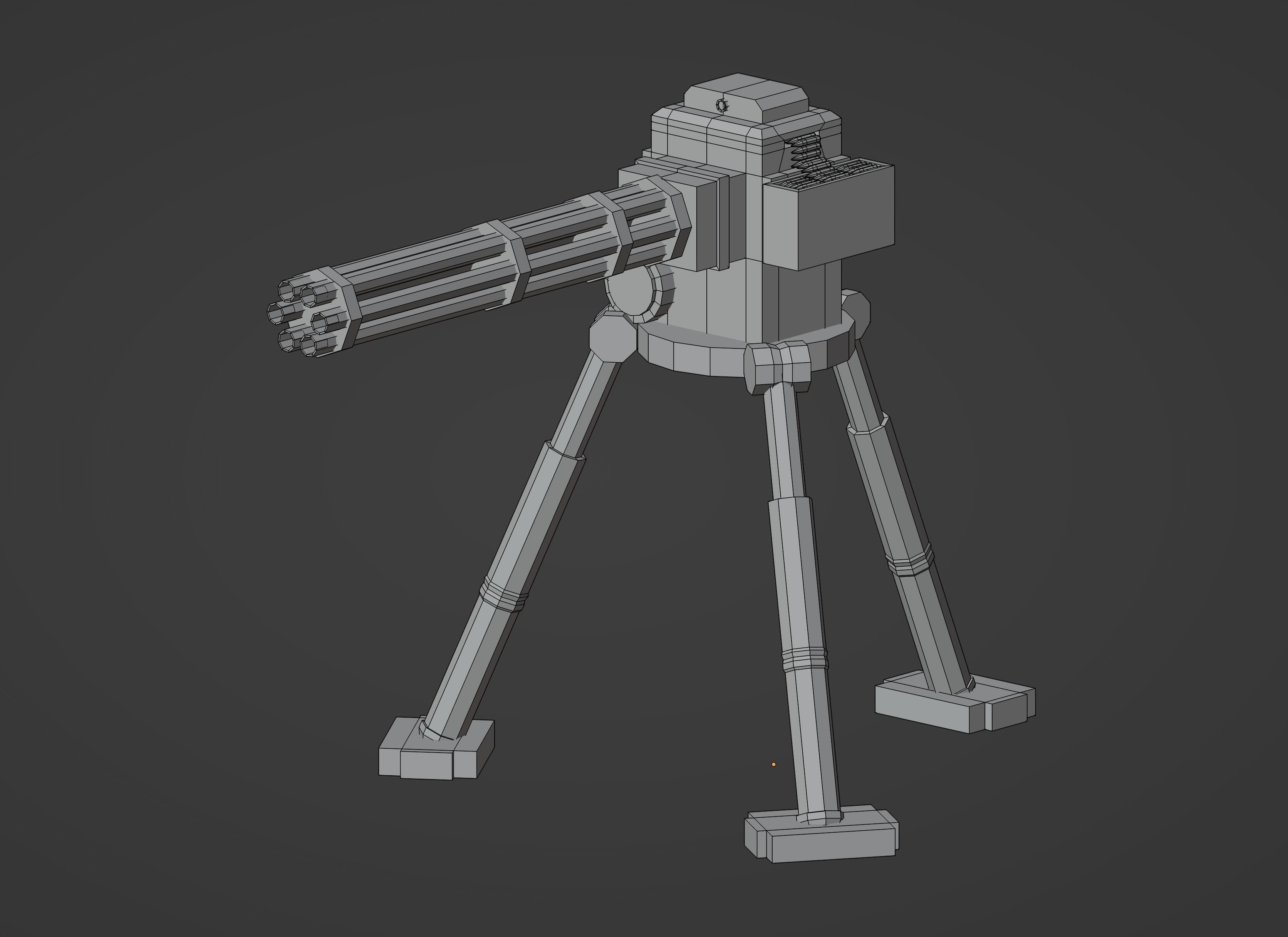 Sentry Gun Low-poly 3D model_20