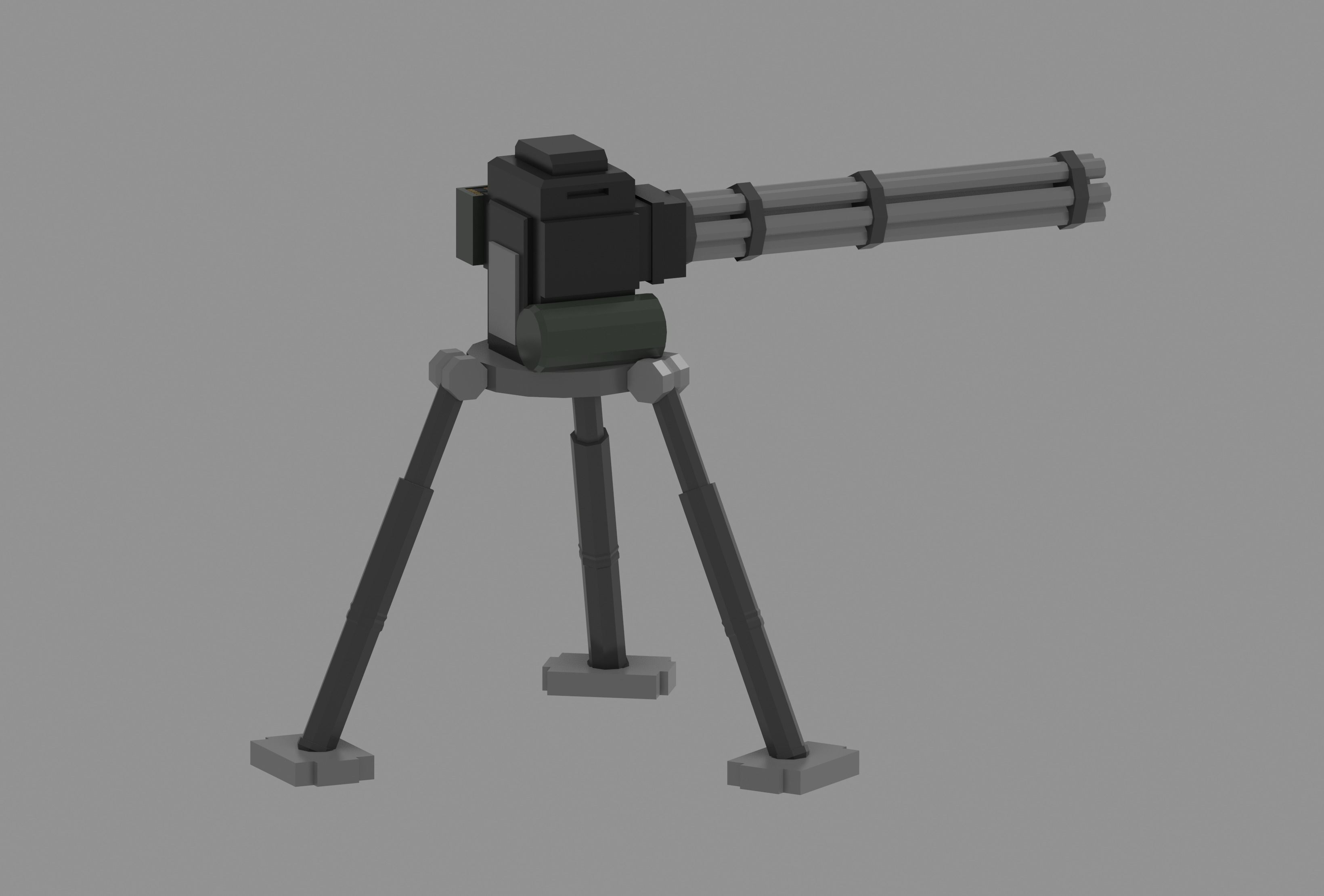Sentry Gun Low-poly 3D model_6