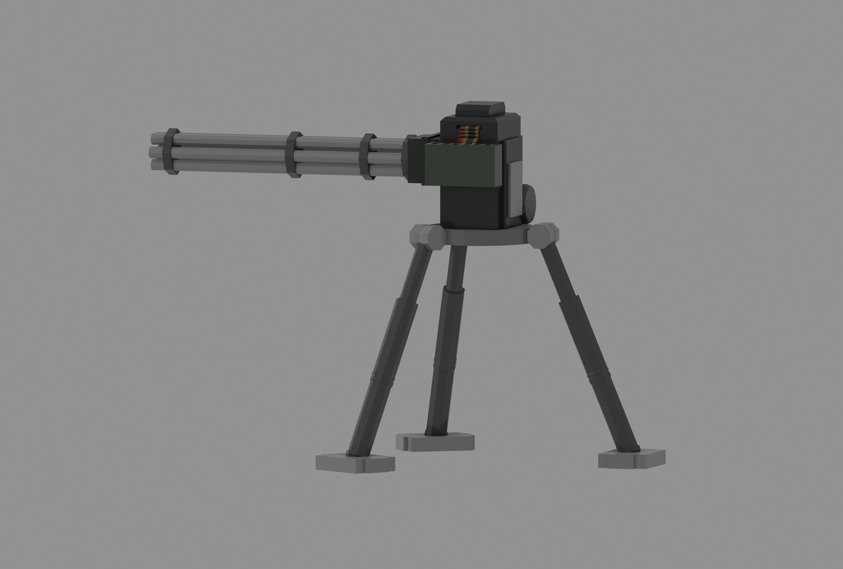 Sentry Gun Low-poly 3D model_3